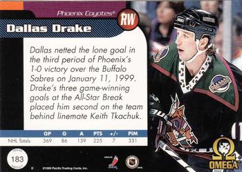 1998-99 Pacific Omega #183 Dallas Drake Back