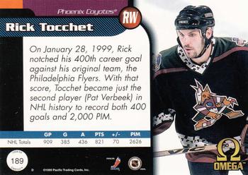 1998-99 Pacific Omega #189 Rick Tocchet Back