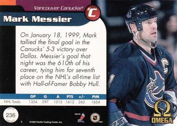 1998-99 Pacific Omega #236 Mark Messier Back