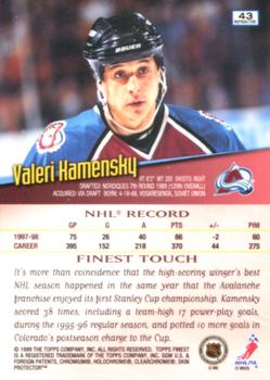 1998-99 Finest - Refractors #43 Valeri Kamensky Back