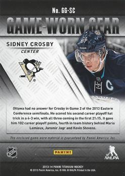 2013-14 Panini Titanium - Game Worn Gear #GG-SC Sidney Crosby Back