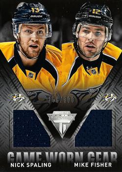2013-14 Panini Titanium - Game Worn Gear Dual #GD-SF Nick Spaling / Mike Fisher Front