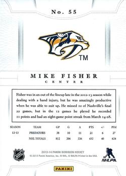 2013-14 Panini Dominion - Gold #55 Mike Fisher Back