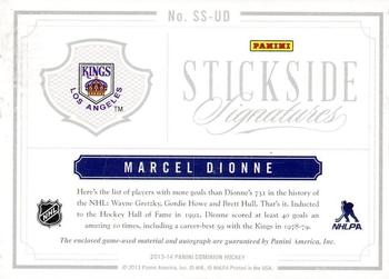 2013-14 Panini Dominion - Stickside Signatures #SS-UD Marcel Dionne Back