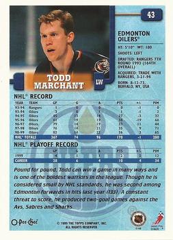 1999-00 O-Pee-Chee #43 Todd Marchant Back