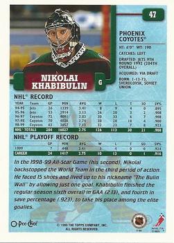 1999-00 O-Pee-Chee #47 Nikolai Khabibulin Back