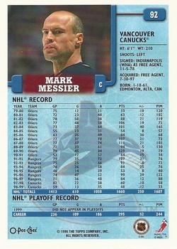 1999-00 O-Pee-Chee #92 Mark Messier Back