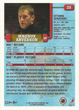 1999-00 O-Pee-Chee #135 Magnus Arvedson Back