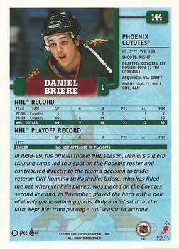 1999-00 O-Pee-Chee #144 Daniel Briere Back