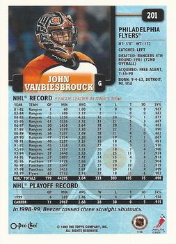 1999-00 O-Pee-Chee #201 John Vanbiesbrouck Back