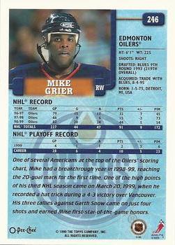 1999-00 O-Pee-Chee #246 Mike Grier Back