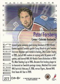 1999-00 O-Pee-Chee #277 Peter Forsberg Back