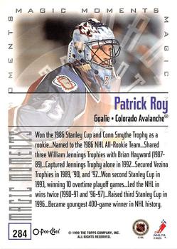 1999-00 O-Pee-Chee #284 Patrick Roy Back