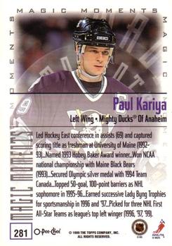 1999-00 O-Pee-Chee #281 Paul Kariya Back
