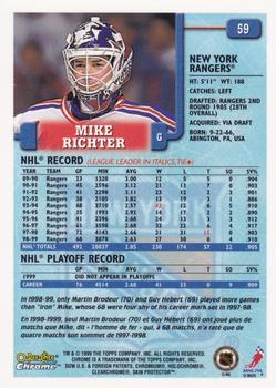 1999-00 O-Pee-Chee Chrome #59 Mike Richter Back