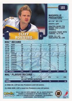 1999-00 O-Pee-Chee Chrome #155 Cliff Ronning Back