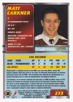 1999-00 O-Pee-Chee Chrome #273 Matt Carkner Back