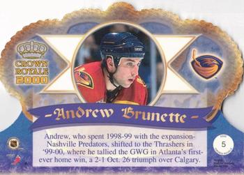 1999-00 Pacific Crown Royale #5 Andrew Brunette Back