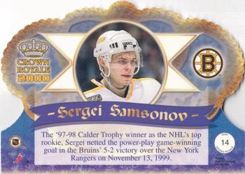 1999-00 Pacific Crown Royale #14 Sergei Samsonov Back