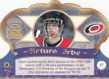 1999-00 Pacific Crown Royale #27 Arturs Irbe Back