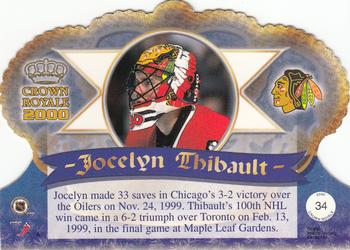 1999-00 Pacific Crown Royale #34 Jocelyn Thibault Back