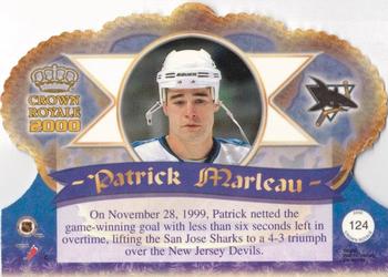 1999-00 Pacific Crown Royale #124 Patrick Marleau Back