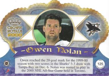 1999-00 Pacific Crown Royale #125 Owen Nolan Back