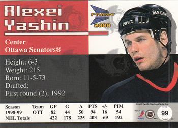 1999-00 Pacific Prism #99 Alexei Yashin Back