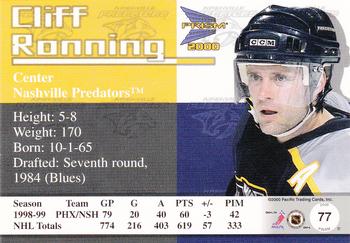 1999-00 Pacific Prism #77 Cliff Ronning Back