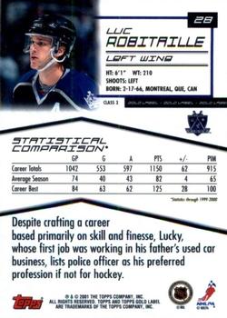 2000-01 Topps Gold Label - Class 3 #28 Luc Robitaille Back