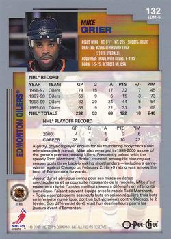 2000-01 O-Pee-Chee #132 Mike Grier Back