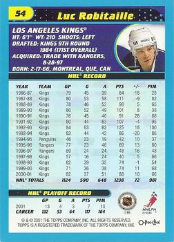2001-02 O-Pee-Chee #54 Luc Robitaille Back