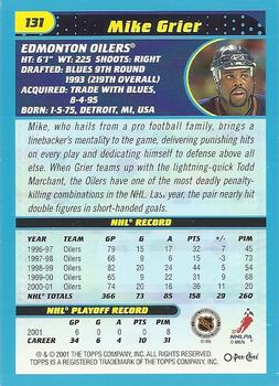 2001-02 O-Pee-Chee #131 Mike Grier Back