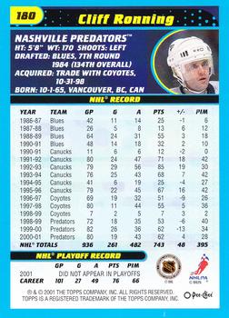 2001-02 O-Pee-Chee #180 Cliff Ronning Back