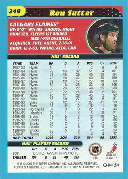 2001-02 O-Pee-Chee #249 Ron Sutter Back