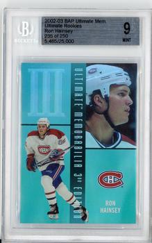 2002-03 Be a Player Ultimate Memorabilia #22 Ron Hainsey Front