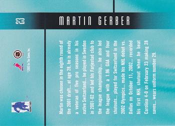 2002-03 Be a Player Ultimate Memorabilia #23 Martin Gerber Back
