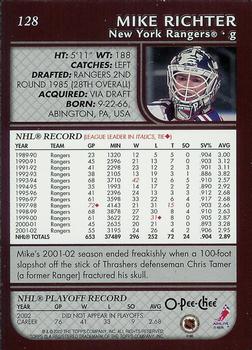 2002-03 O-Pee-Chee #128 Mike Richter Back