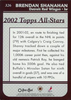 2002-03 O-Pee-Chee #326 Brendan Shanahan Back