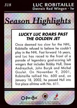 2002-03 O-Pee-Chee #318 Luc Robitaille Back