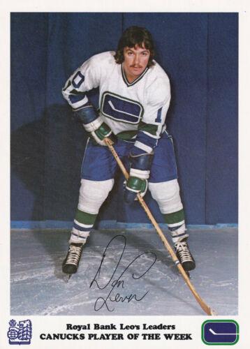 1972-73 Royal Bank Vancouver Canucks #NNO Don Lever Front