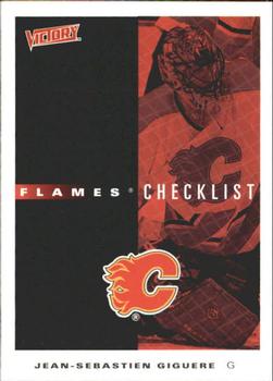 1999-00 Upper Deck Victory #43 Flames Checklist Front