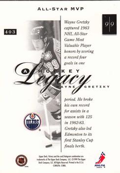 1999-00 Upper Deck Victory #403 Wayne Gretzky Back