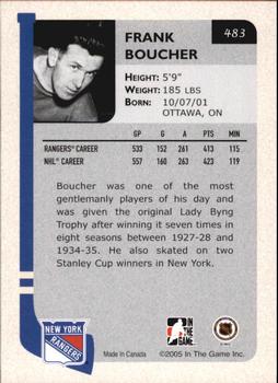2004-05 In The Game Franchises Update #483 Frank Boucher Back