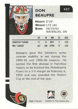 2004-05 In The Game Franchises Update #485 Don Beaupre Back