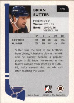 2004-05 In The Game Franchises Update #491 Brian Sutter Back