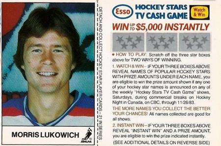1983-84 Esso English #NNO Morris Lukowich Front