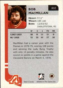 2004-05 In The Game Franchises US East #302 Bob MacMillan Back