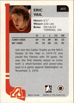 2004-05 In The Game Franchises US East #305 Eric Vail Back