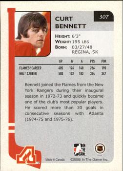 2004-05 In The Game Franchises US East #307 Curt Bennett Back